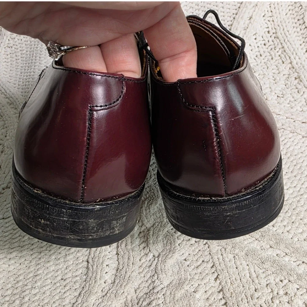 VTG Cole Haan City Cap Toe Oxford Shoes Burgundy Oxblood Leather Mens 9.5 D